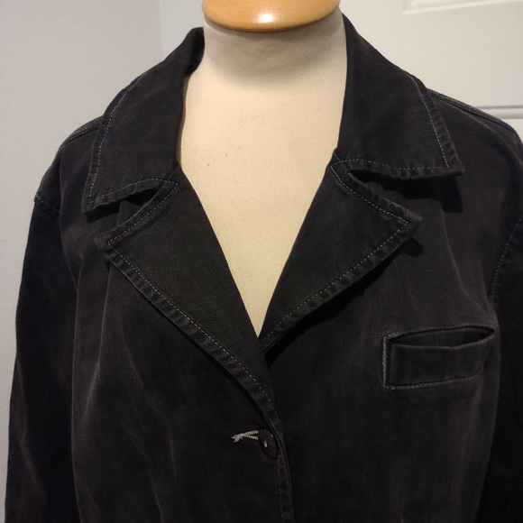 Venezia  Black Denim Jean Jacket  Size 18/20 - Picture 4 of 9